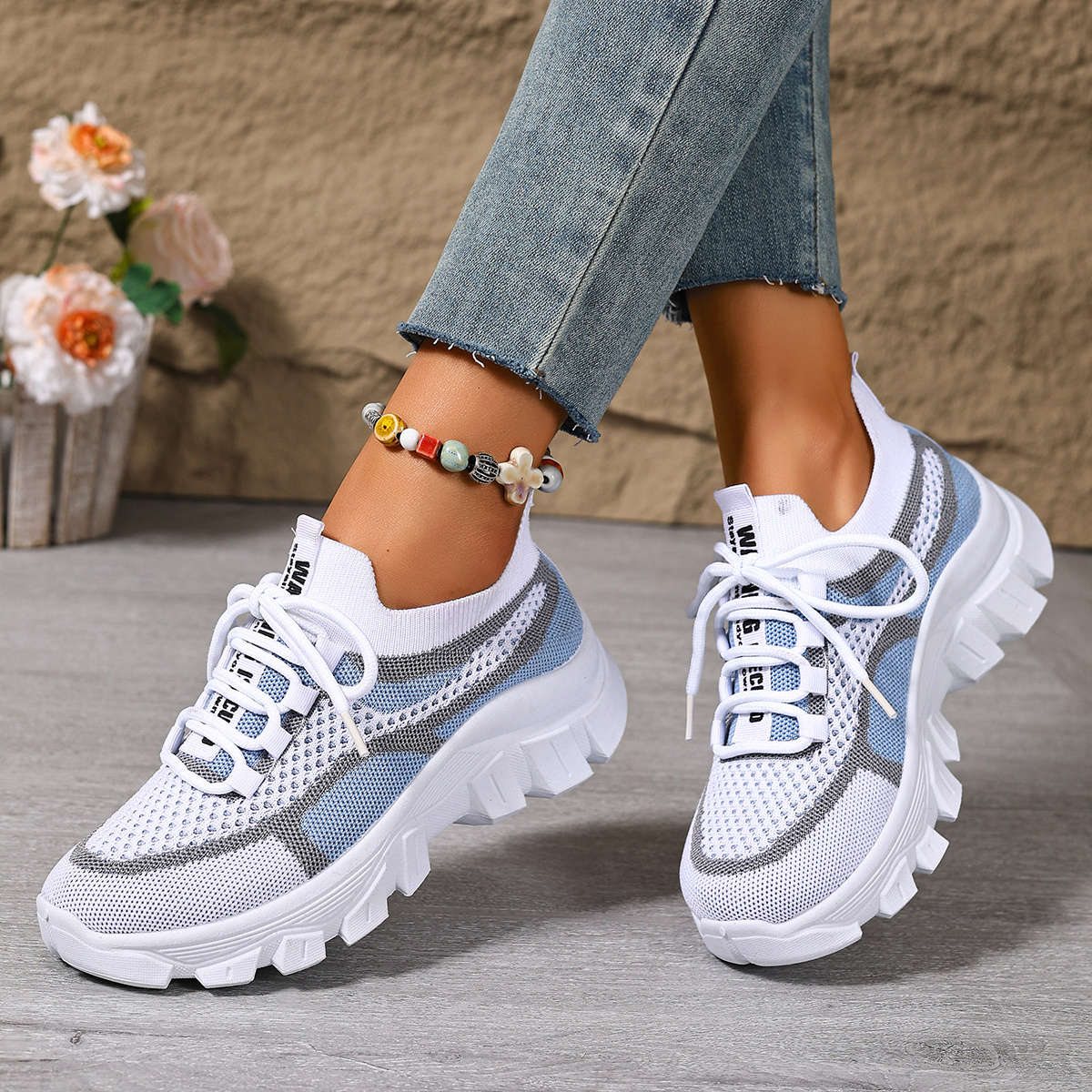 Women S Sneakers Color Khaki Color Matching Sizeuk 7