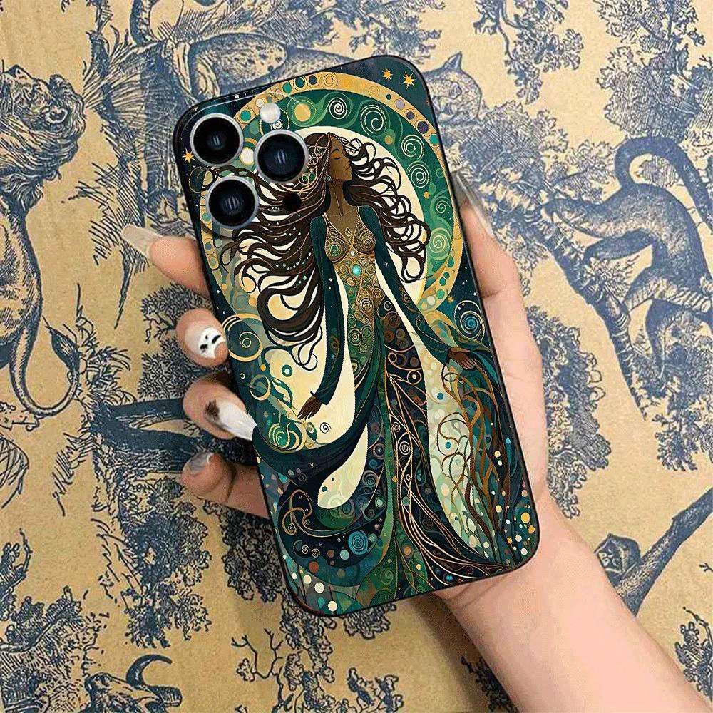 1Pc Black For iPhone 14 African Style Phone Case