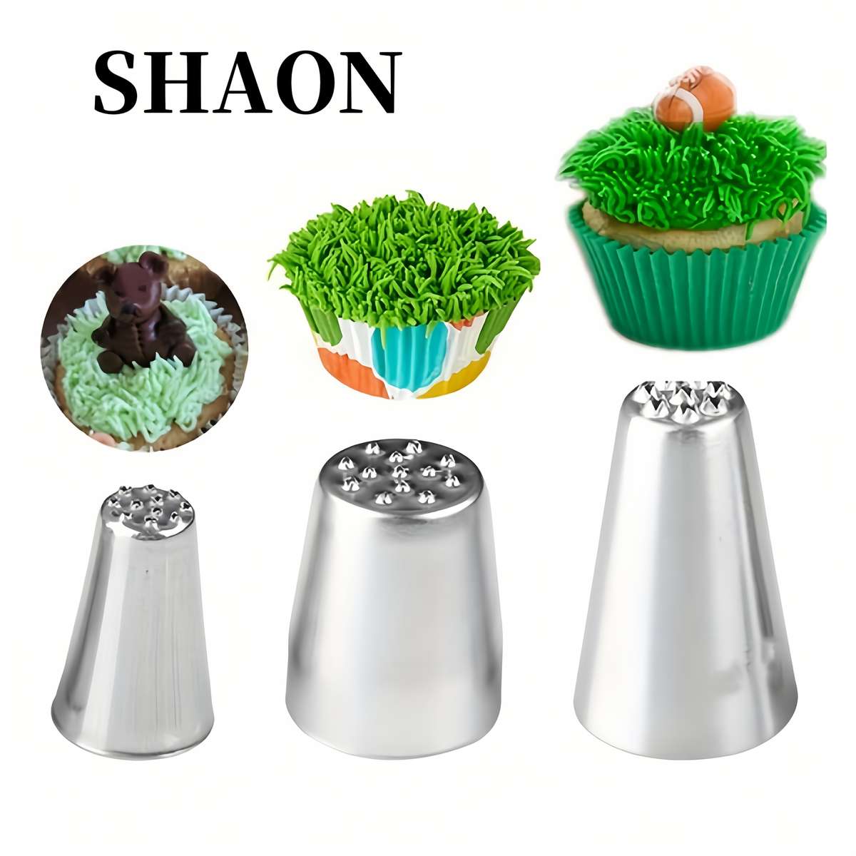 Piping Nozzle Items 3Pcs Cream Decorative Nozzle