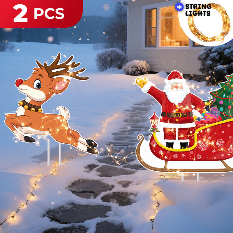 Christmas Decorations Quantity Yard Signx2 Add Light Stripx1