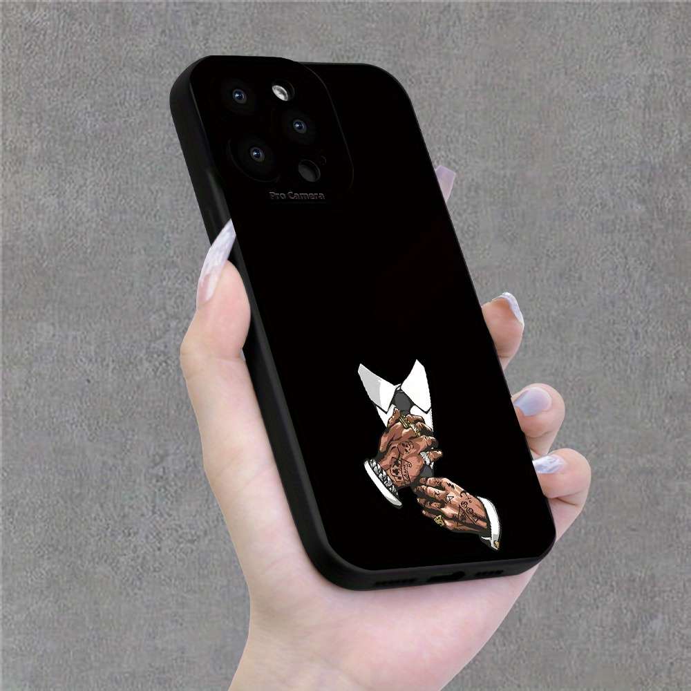 1Pc Black For iPhone 15 Plus Handsome Suit Man Phone Case