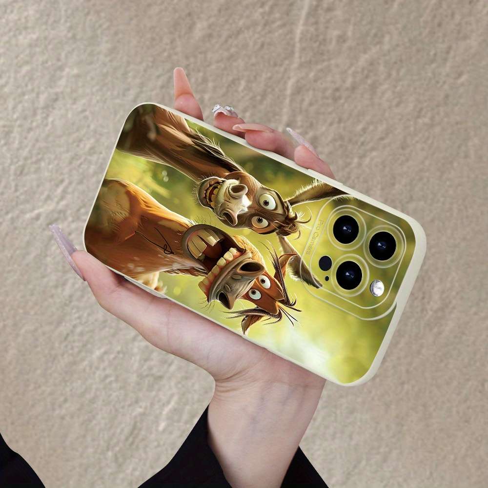 1Pc Ivory White For iPhone 13 Mini Cute Funny Donkey Phone Case