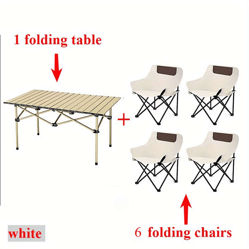 Outdoor Tables And Chairs Color White Quantity6 Folding Chairs  1 Folding Table