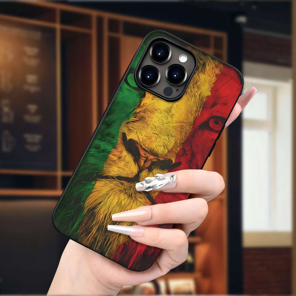 1Pc Black For iPhone 16 Pro African Lion Phone Case