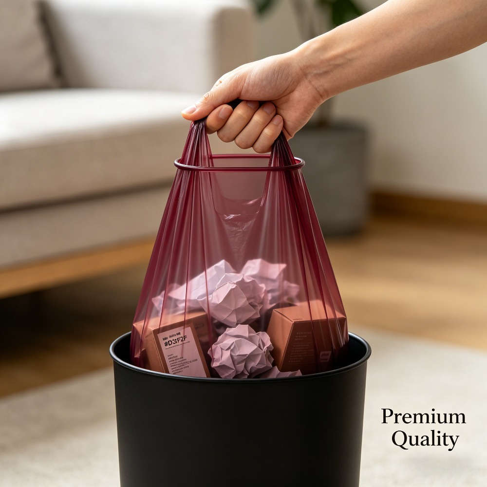 Trash Bag5 Rolls100 Pieces Red