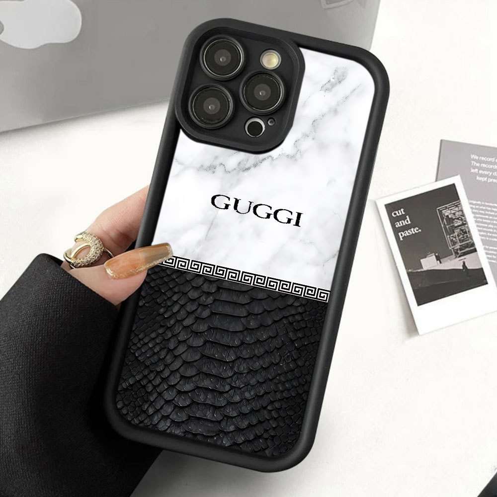 1Pc Black For iPhone 12 Mini Luxury Stone Pattern Phone Case