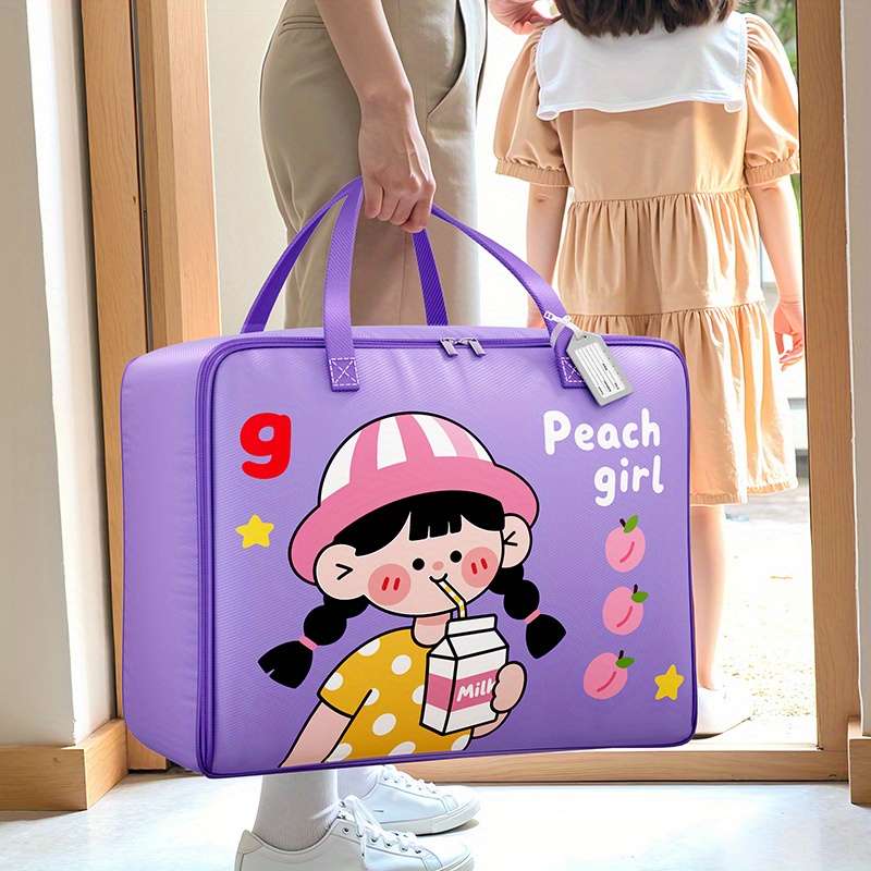 Luxury Grand Large Capacity Fabric Storage Bag Reinforced Handles Cute Cartoon D