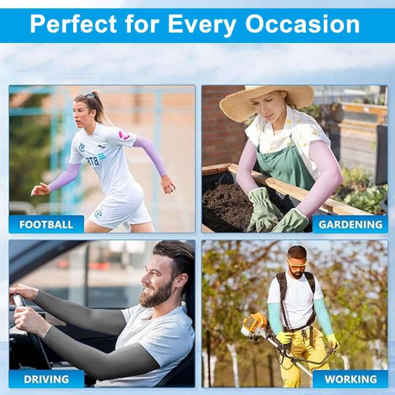 Sunscreen Sleeves Model 4Pcs Bestselling Cooling Arm Sleeves Gray