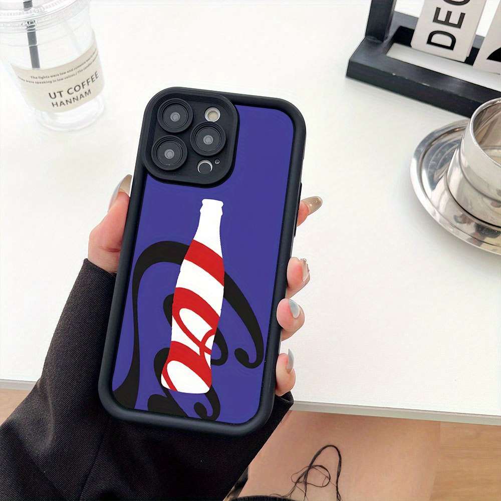 1Pc Black For iPhone 14 Pro Cola Soda Drink Designs Phone Case