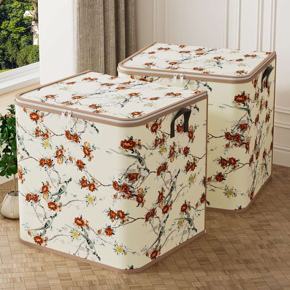 2Pcs Foldable Large Clothing Storage Bags Storage Multicolor 2Pcs