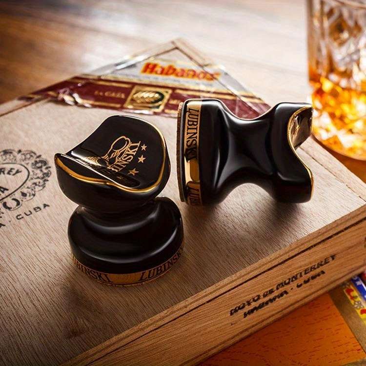 12PCS Modern Half Yellow Black Ceramic Cigar Holder Durable Ashtray With Yellow