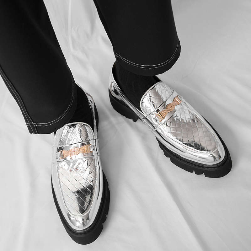 Mens Leather Shoes Color Silvery Sizeuk 10.5