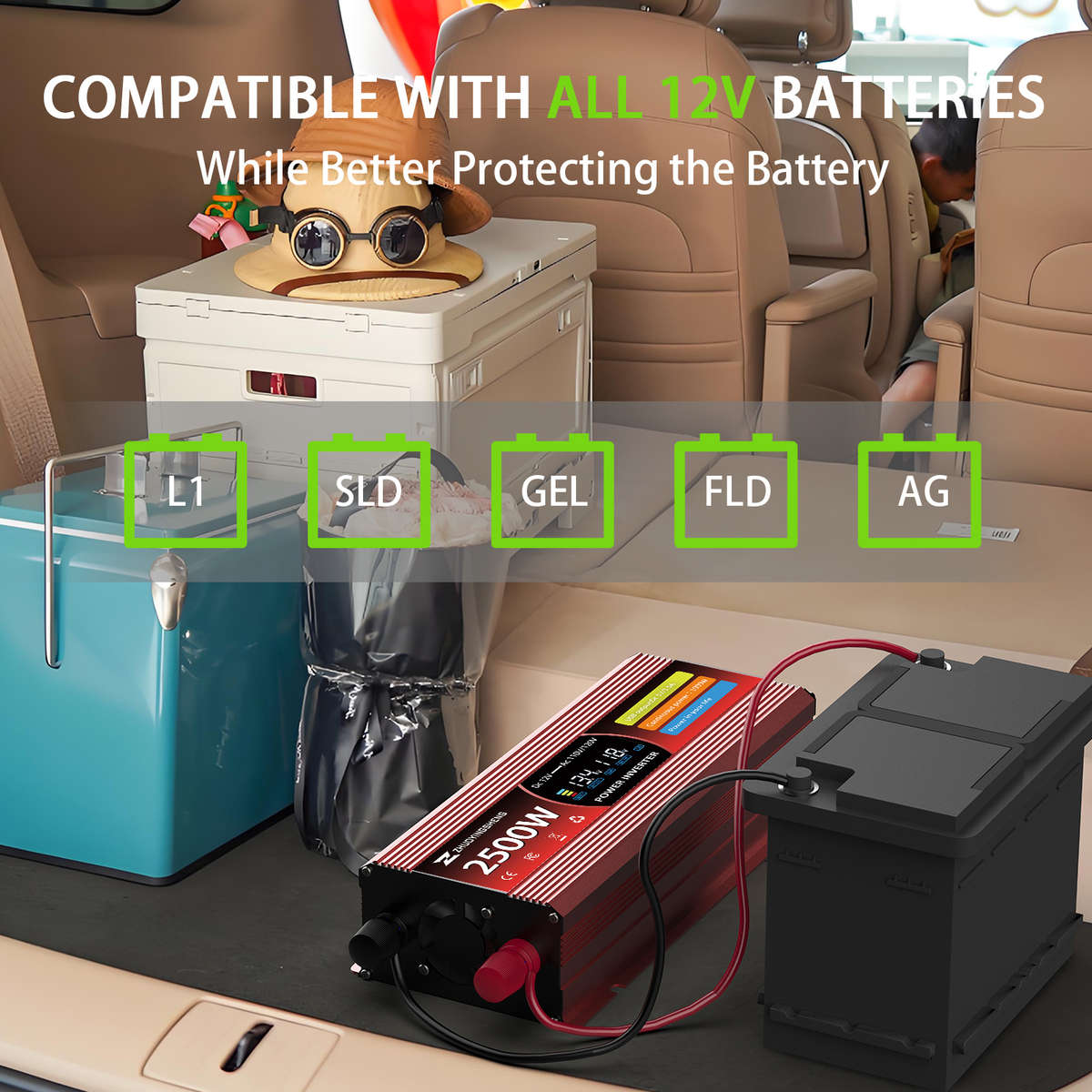 Inverter Model 2500W1000W Continuous Us