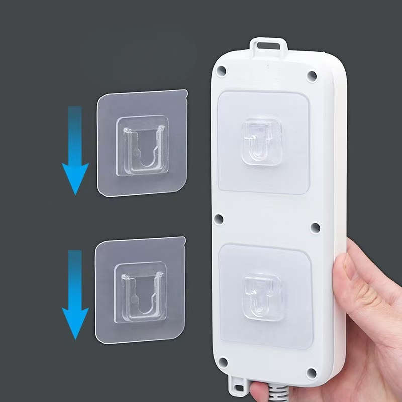 Strong Double Sided Adhesive Wall Hooks Transparent Suction Quantity 1 Set