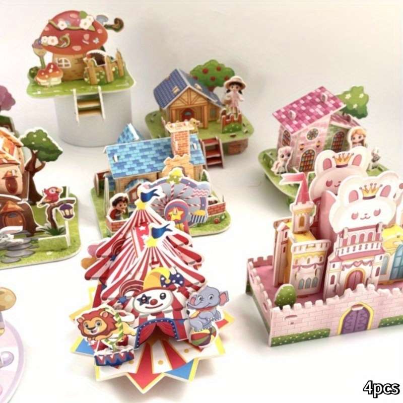 Building Toy Architectural Model Toy Set Model Random Quantity 4 Pcs