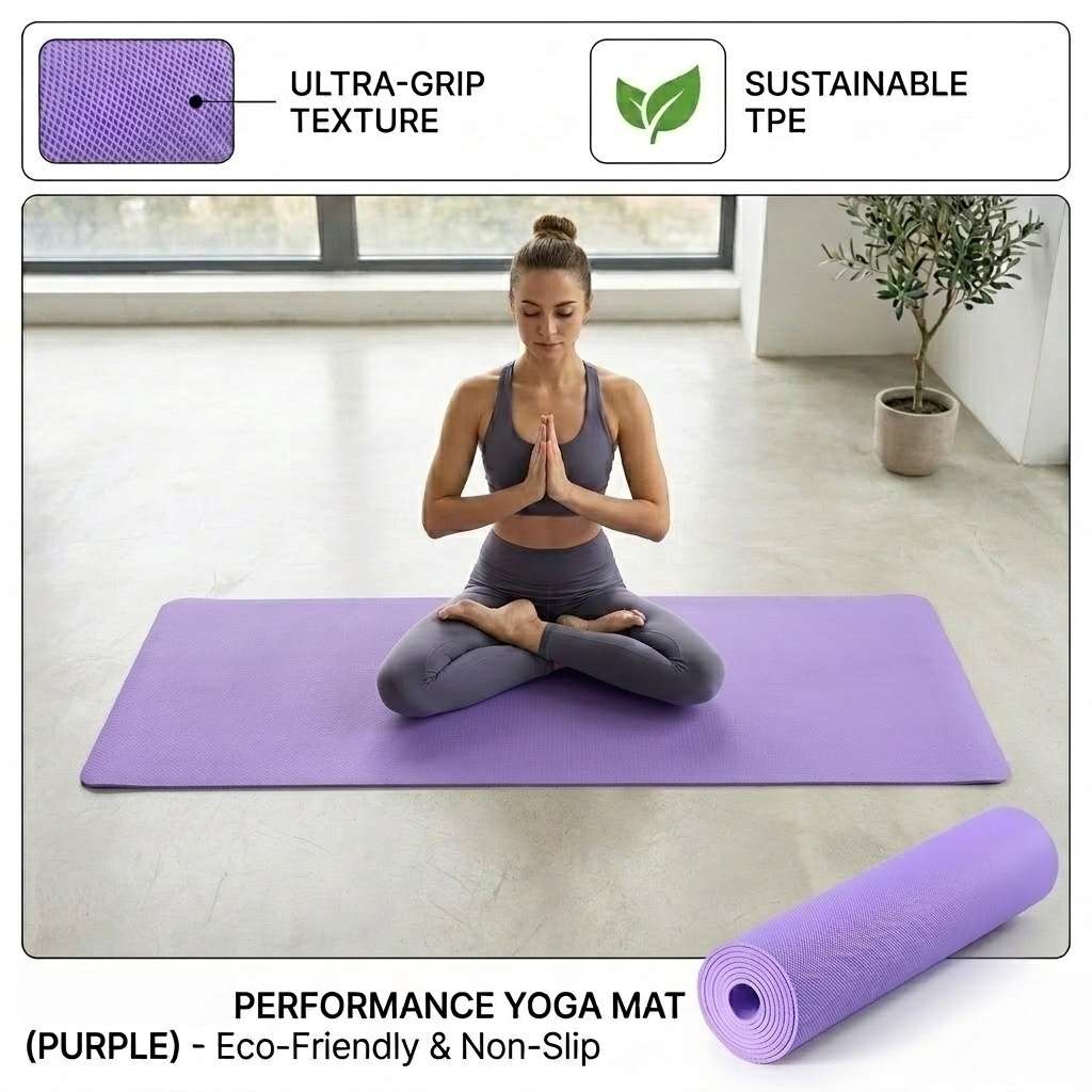 Yoga Mat Black Thickness 0.3Cm