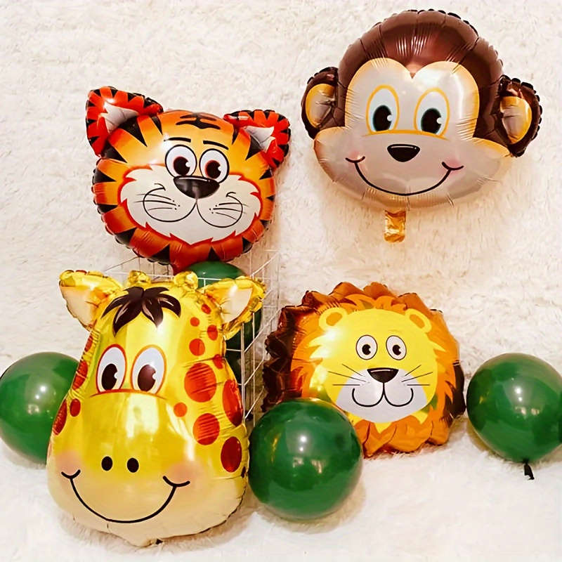 6Pcs Durable Advanced Exquisite Vibrant Jungle Animal Foil For Anniversary Decor