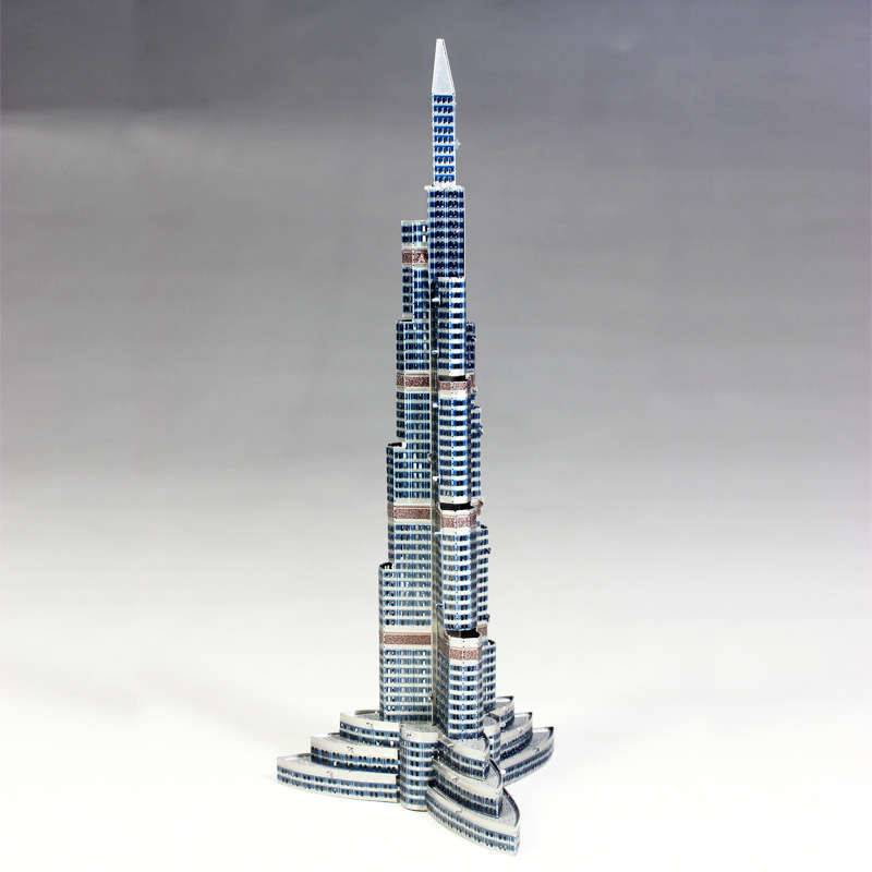 3D Building Model Puzzle Set Color Silver Burj Dubai  Without Tools