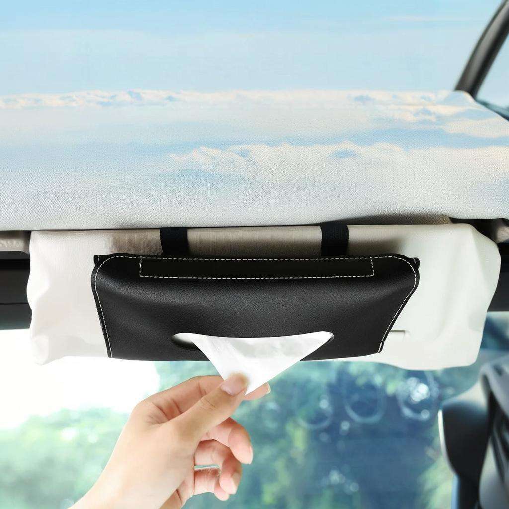 Car Tissue Box Color Black Straps   Without Tissue   Quantity 3Pcs