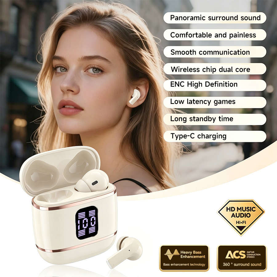 Headset White Size Upgraded High Definition Twin Headphones