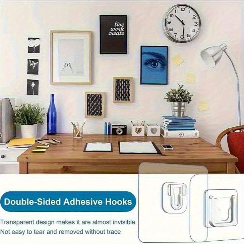 Strong Double Sided Adhesive Wall Hooks Transparent Suction Quantity 1 Set