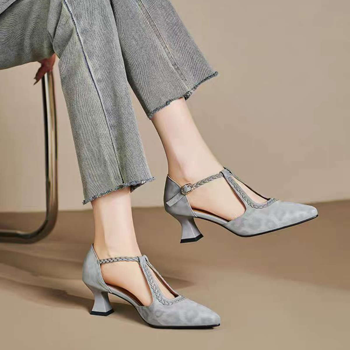 Women S High Heels Color Grey Sizeuk 3