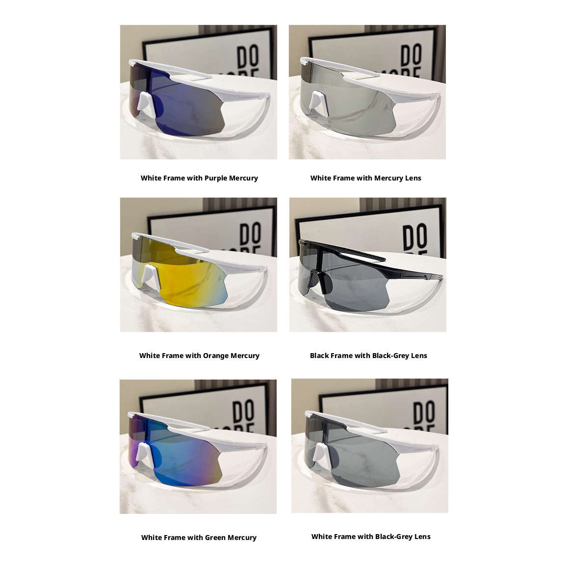 Cycling Glasses Color White Frame Blue Mercury  Black Frame Mercury