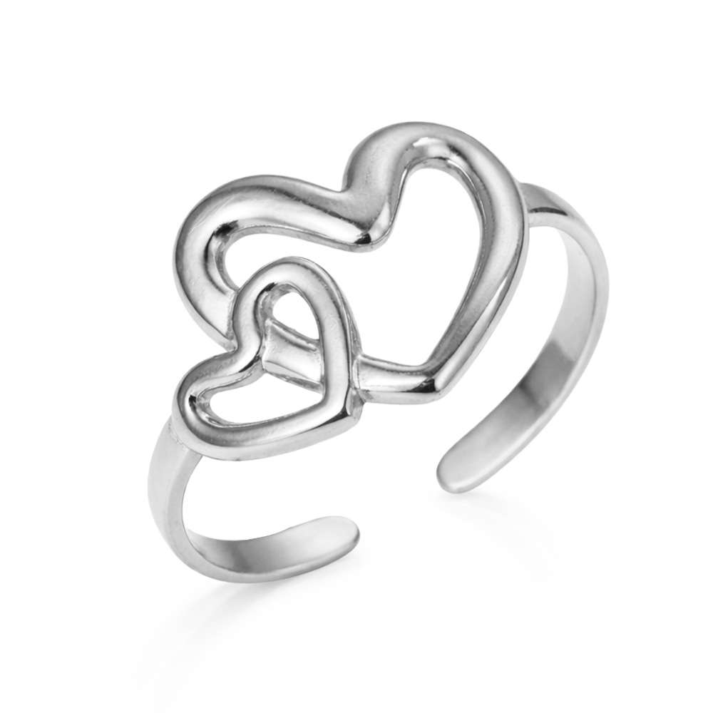 Elegant Heart Comfort Fit Stackable Ring Color Golden