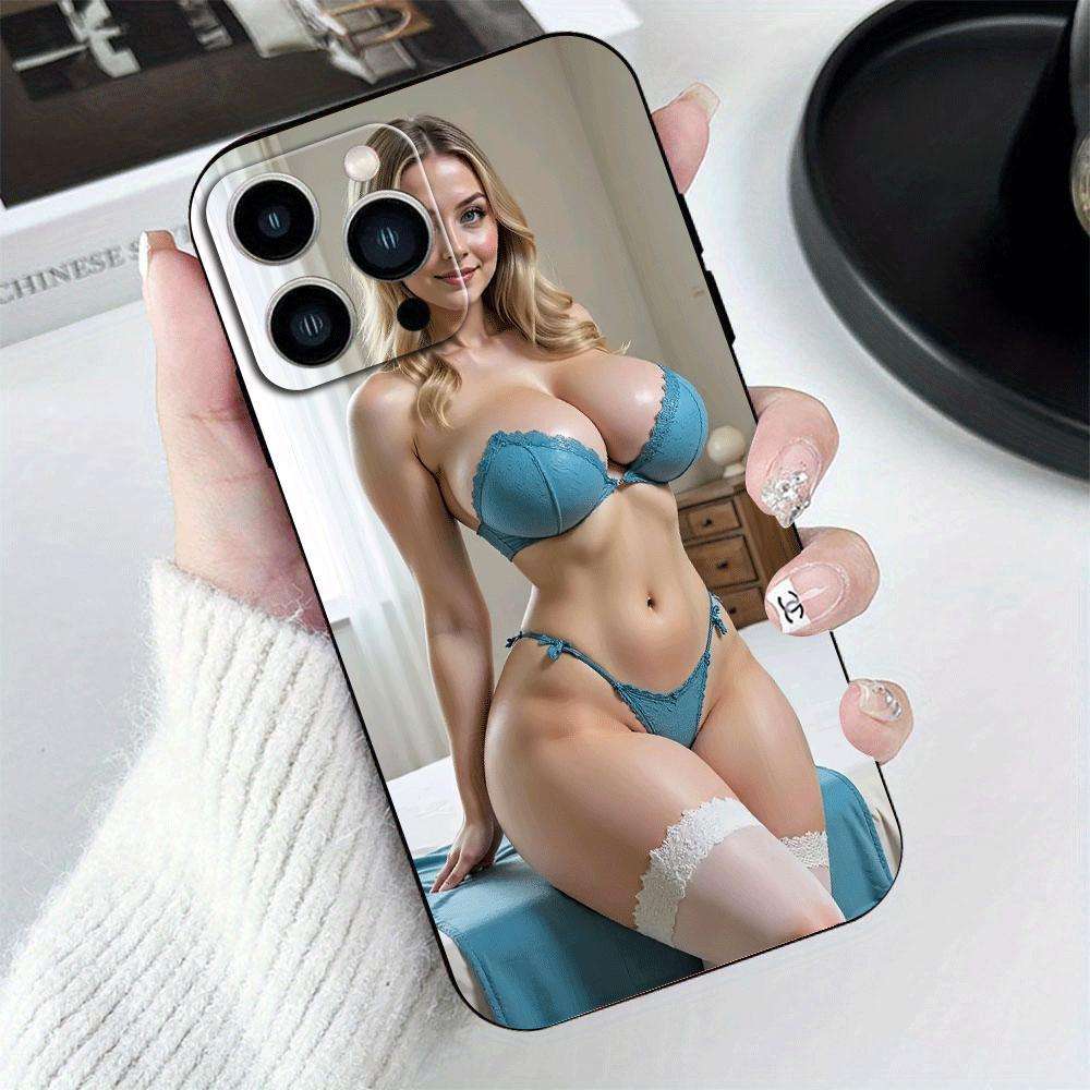 1Pc Black For iPhone 14 Plus Sexy Beauty Phone Case