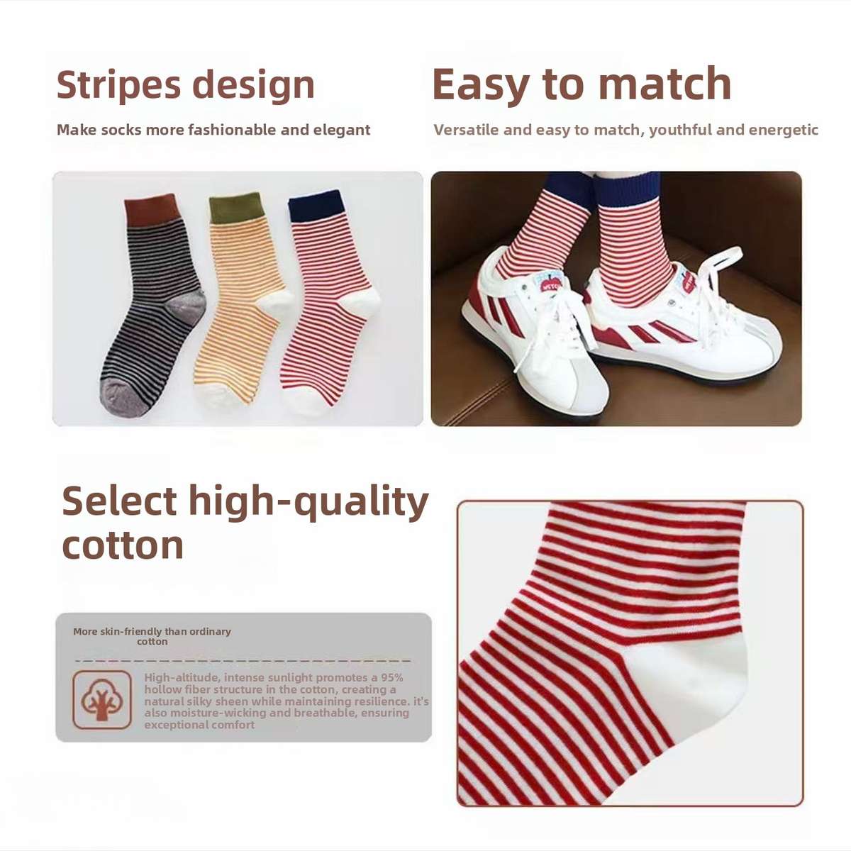 Women S Socks Color Brown 4 Pairs Size Onesize