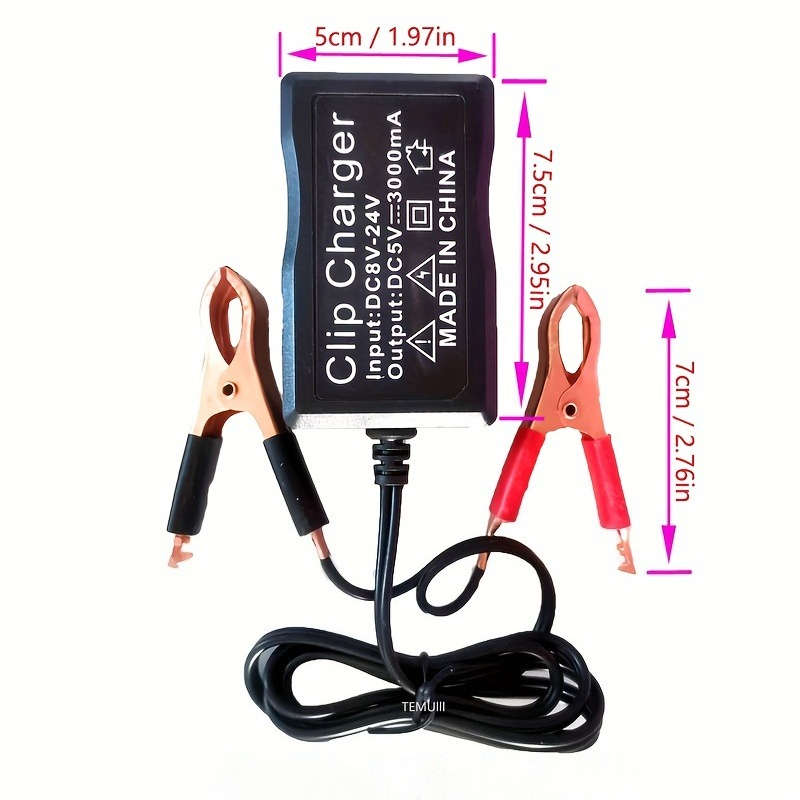 Versatile 1Pc 8V12V24V Alligator Clip Charger Battery Converter Power For Home