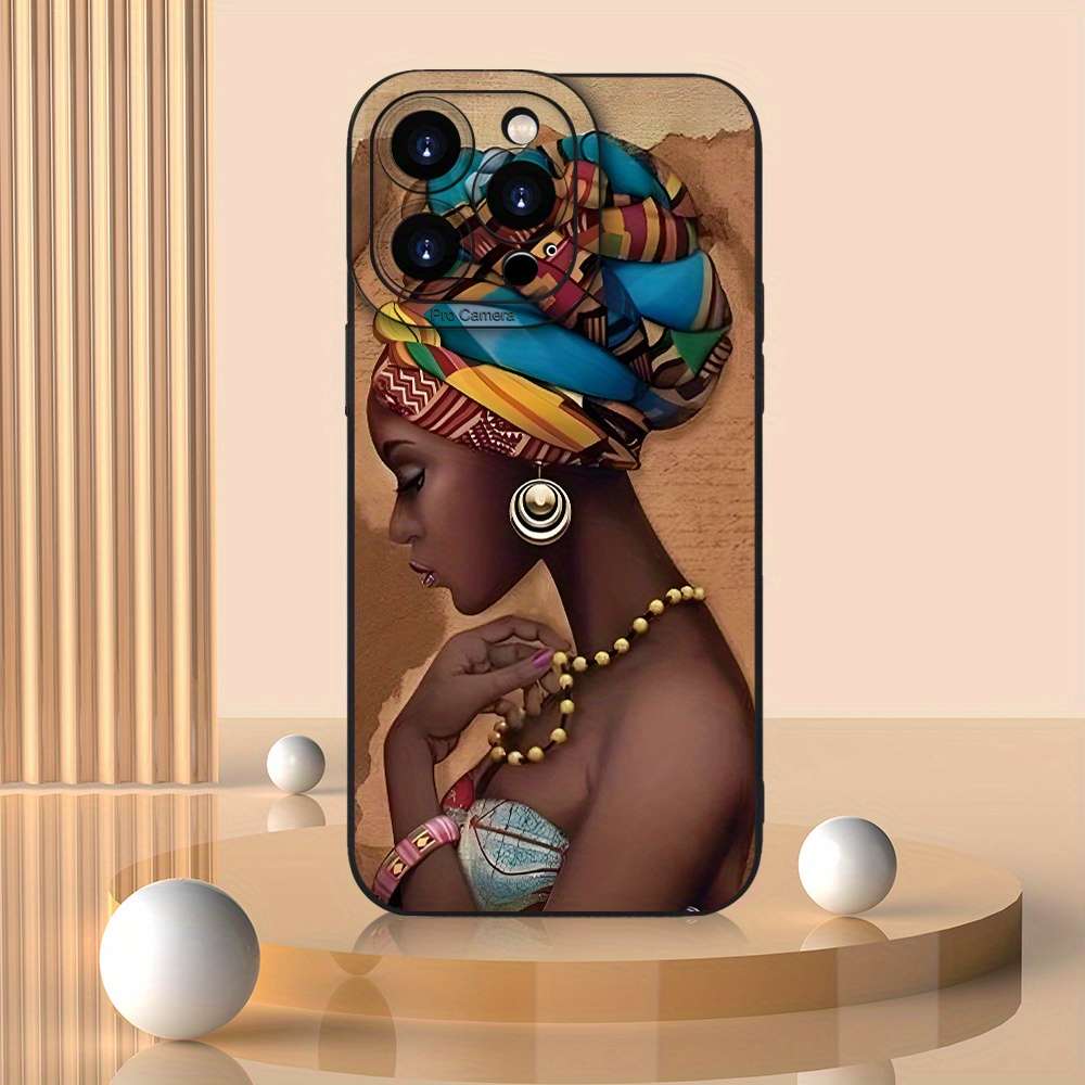 1Pc Black For iPhone 13 African Woman Phone Case