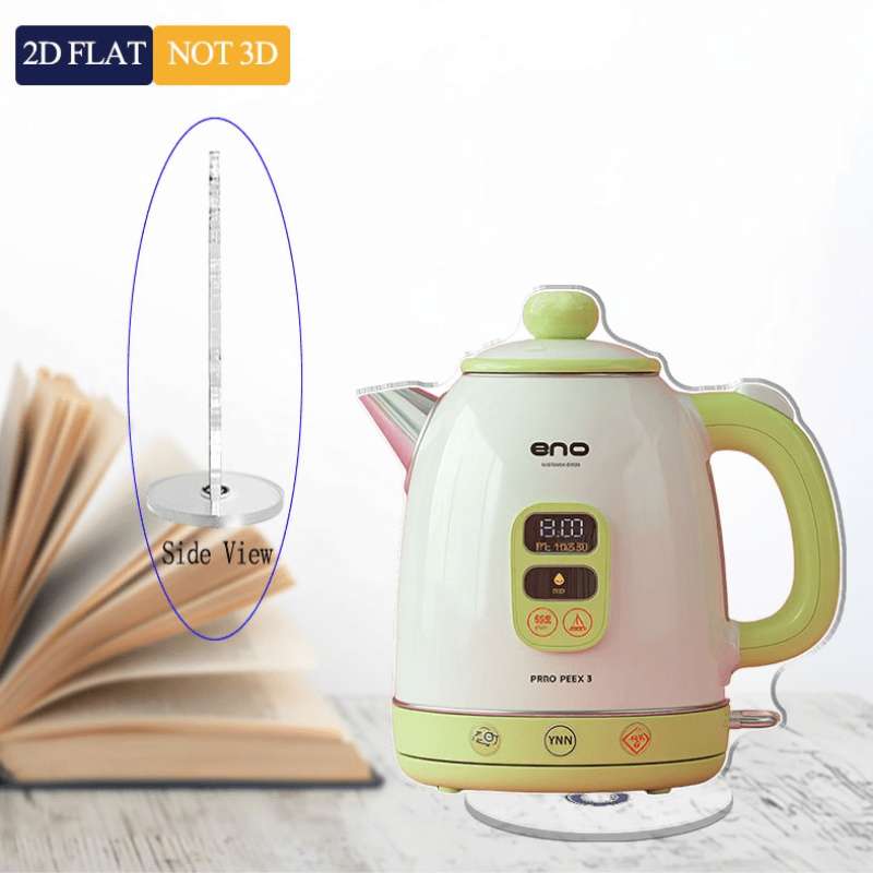 2D Flat Vintage Acrylic Electric Kettle Pink Kettle
