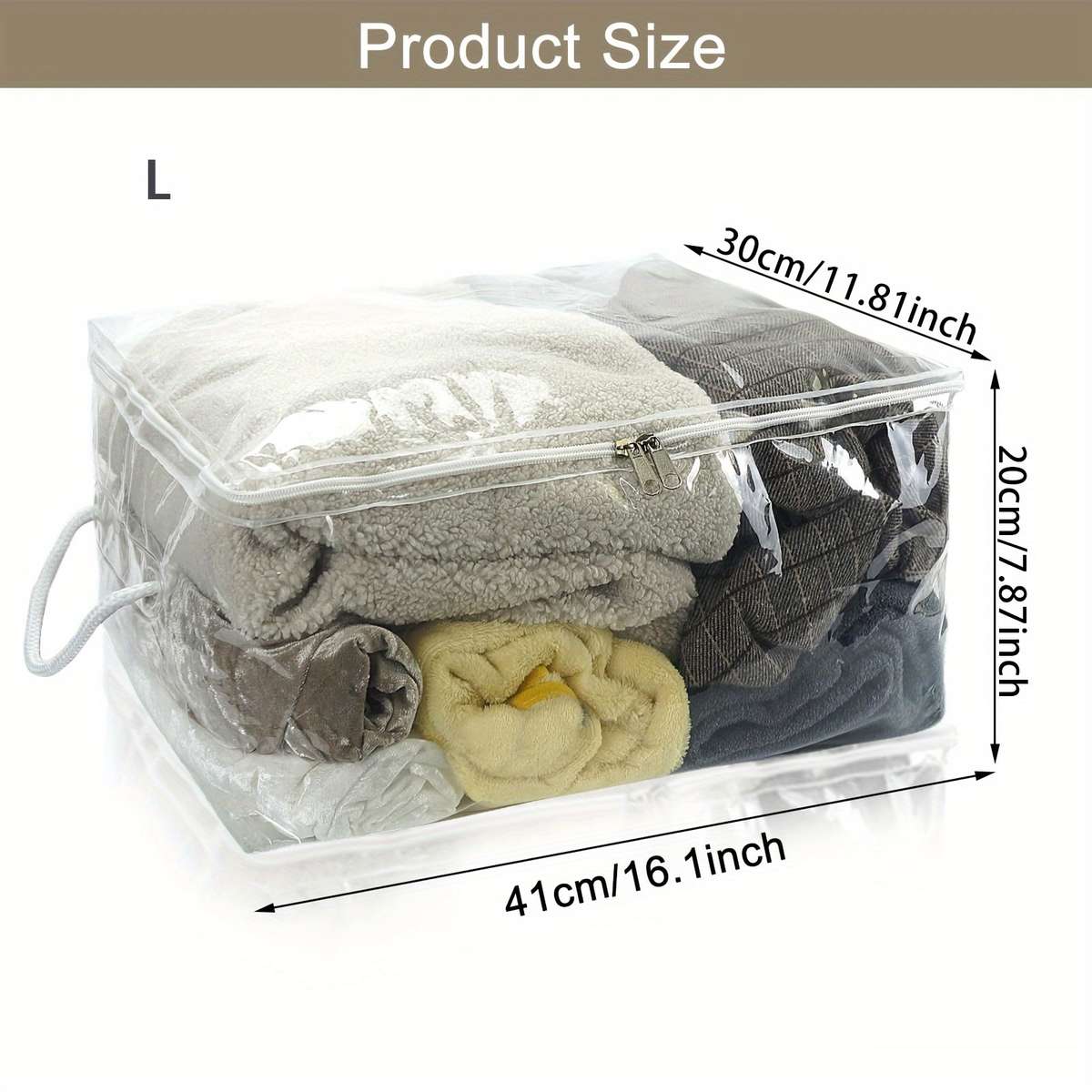 Rikooi Assorted Sizes Transparent Pvc Storage M1Pc