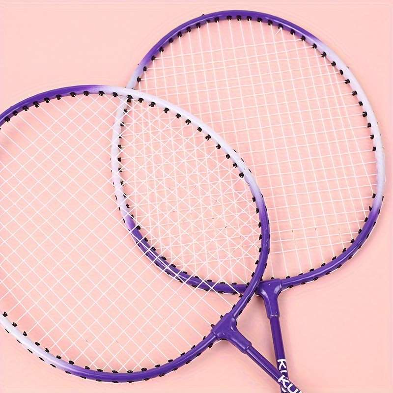 Badminton Racket Color 3 Balls  A Pair Of Purple Balls