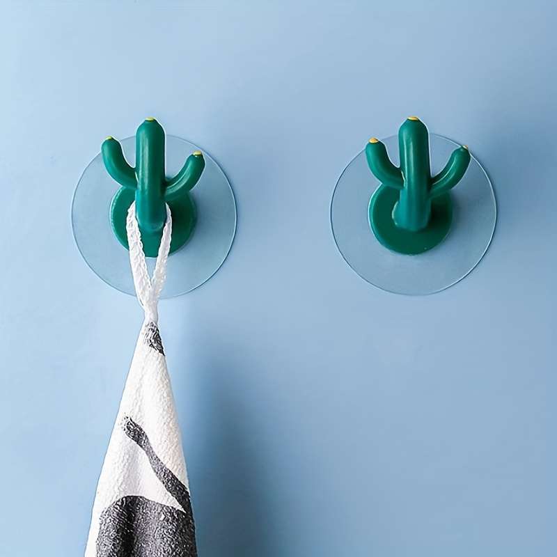 2 Pack Cactus Wall Hooks Casual Style Plastic Wall Mounted Quantity 2pcs