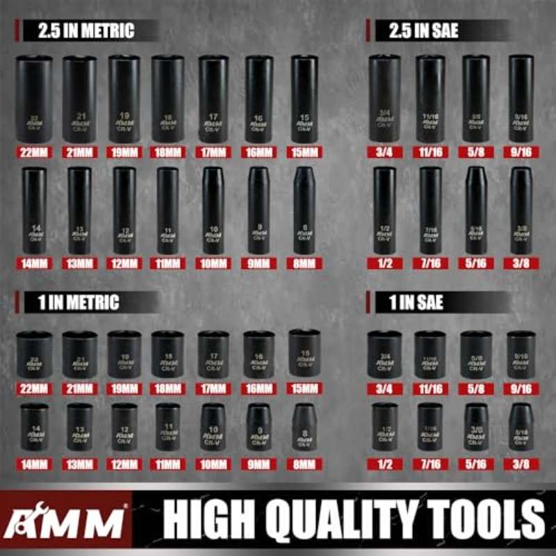 Repair Tools Color 38 Impact Socket Set