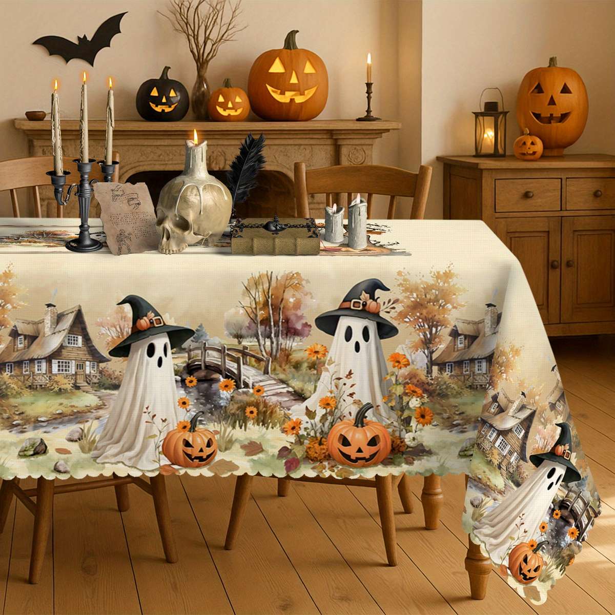 Halloween tablecloth decoration size Rectangle 5570in 140180cm