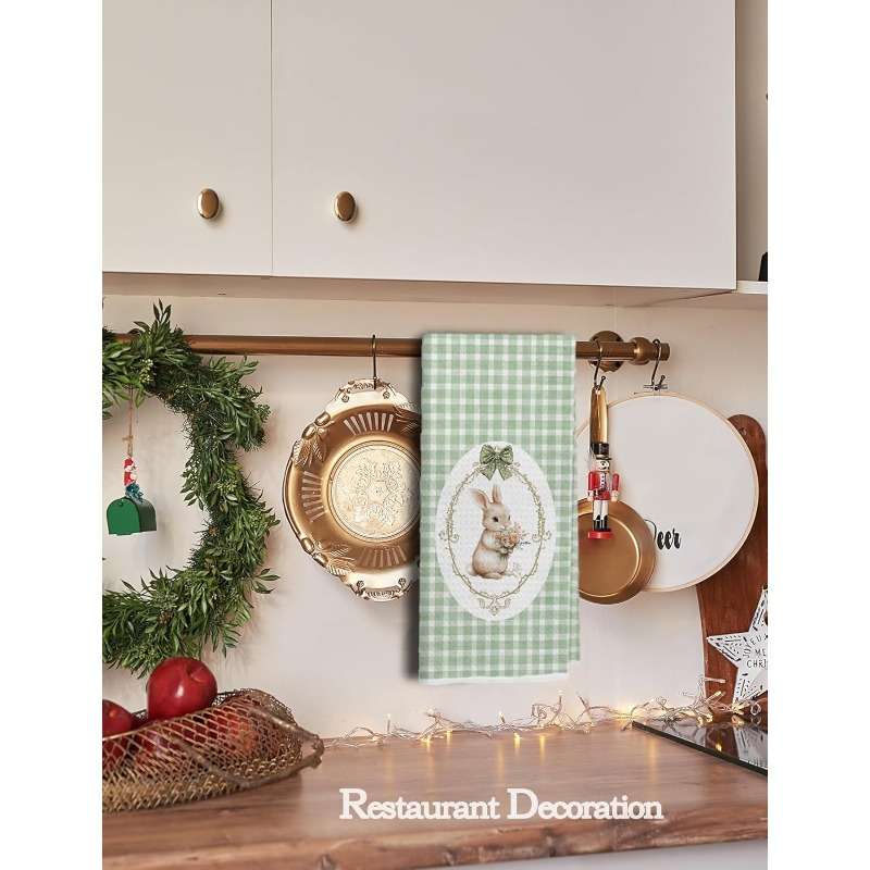Rag Color 2 Pack Spring Green Plaid Rabbit