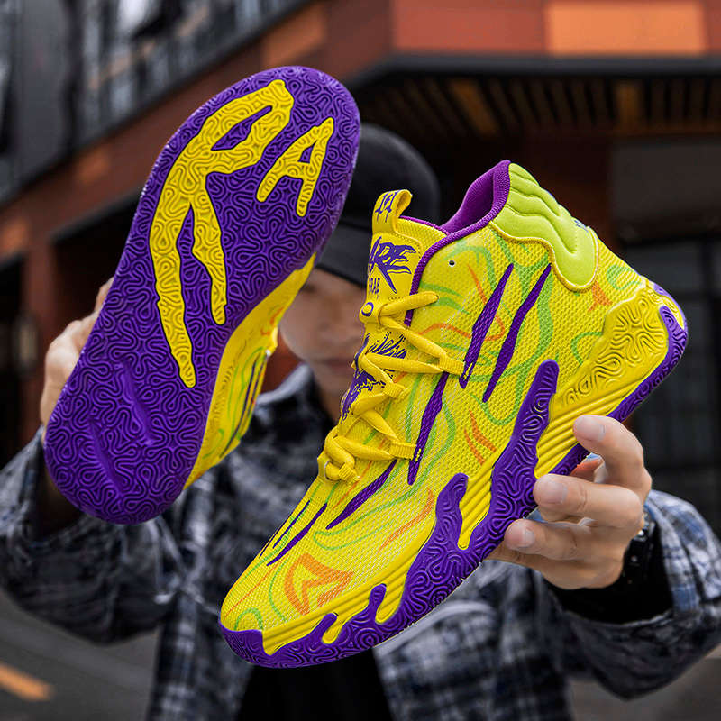 Sneakers Yellow Purple Size Uk 7