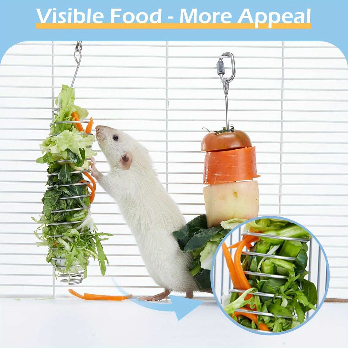 Pet Supplies Model 2Pcs  Feeding Cage  Add  Feeding Nails