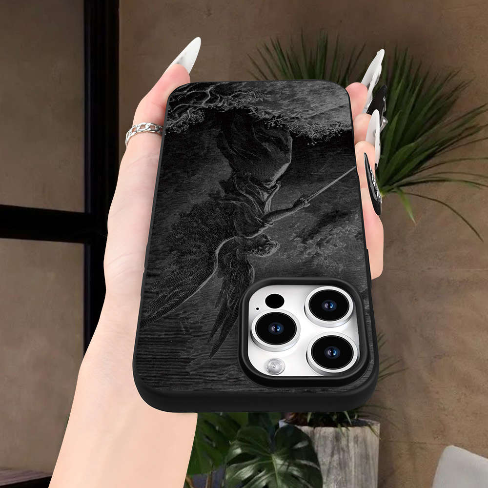 1Pc Black For iPhone 7 Angel Design Phone Case