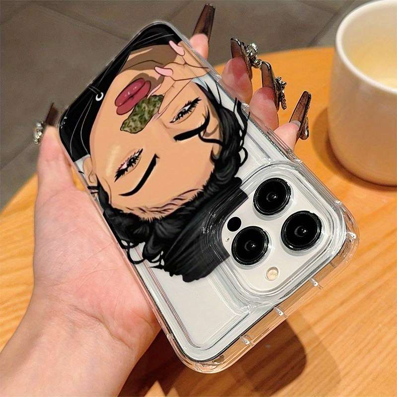 1Pc Transparent For iPhone 12 Pro Max Girls Pattern Phone Case