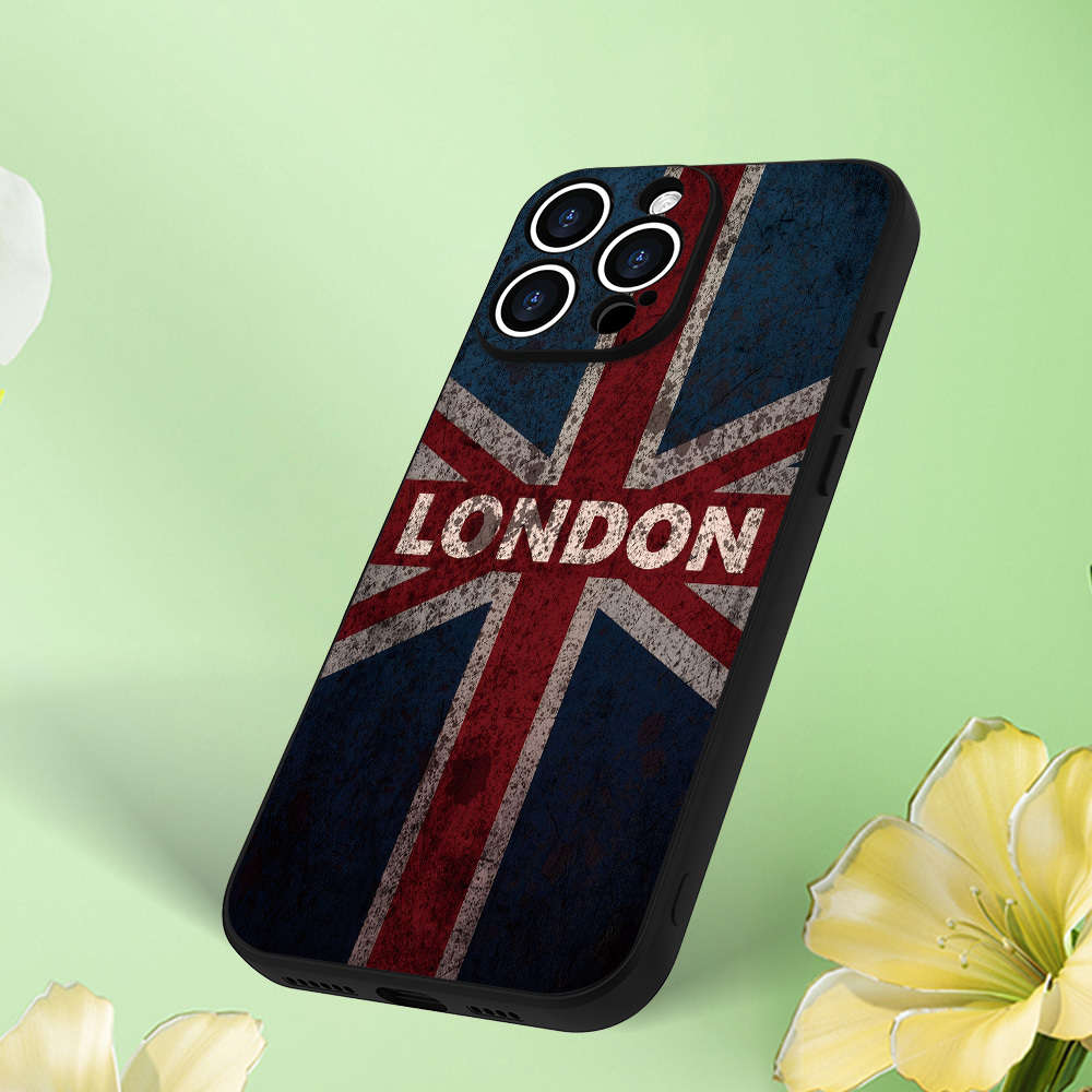 1Pc Black For iPhone 12 Mini UK Flag Phone Case