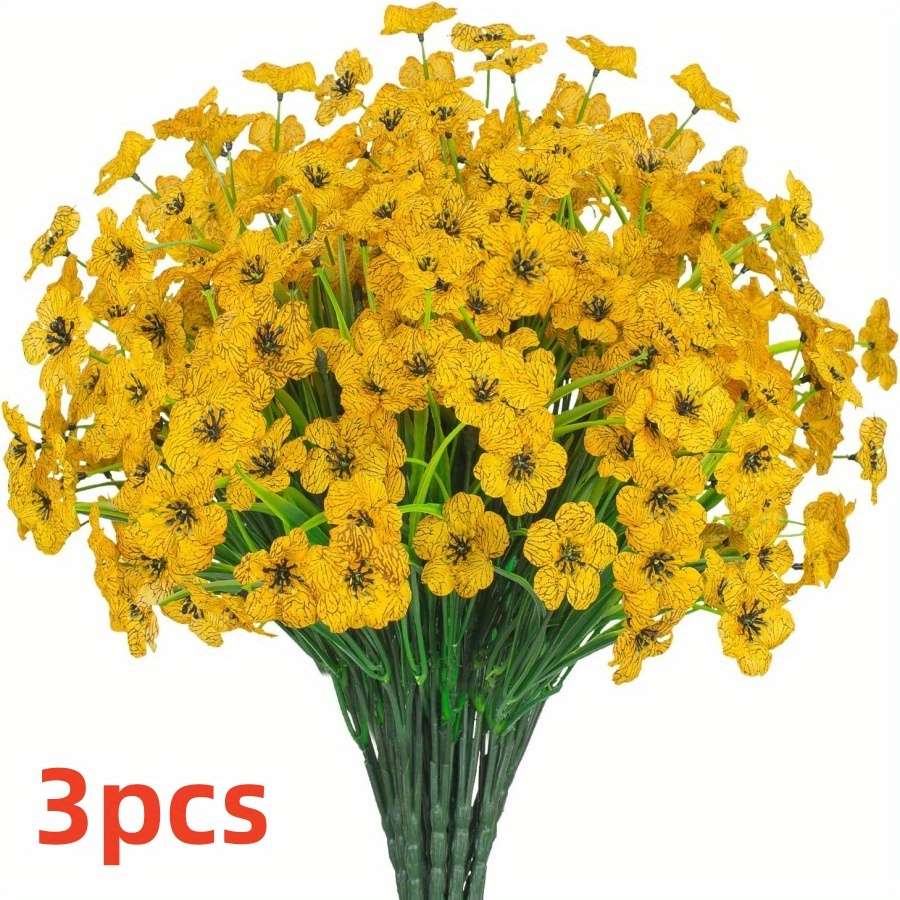 Simulated Flower Color Yellow Quantity3Pcs