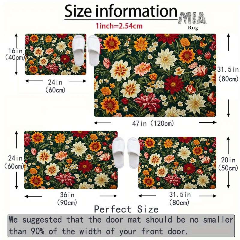 Floor Mats Color Green Size 40X60Cm