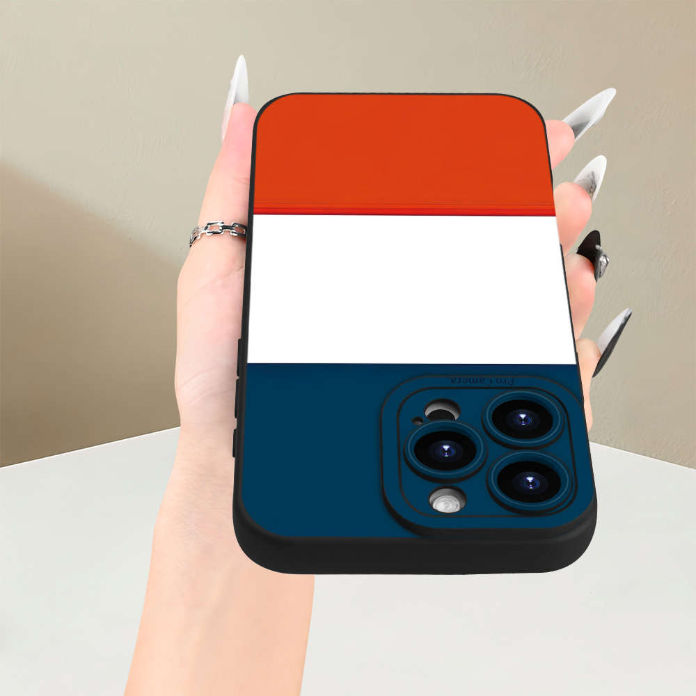 1Pc Black For iPhone 12 Mini Dutch Flag Design Phone Case