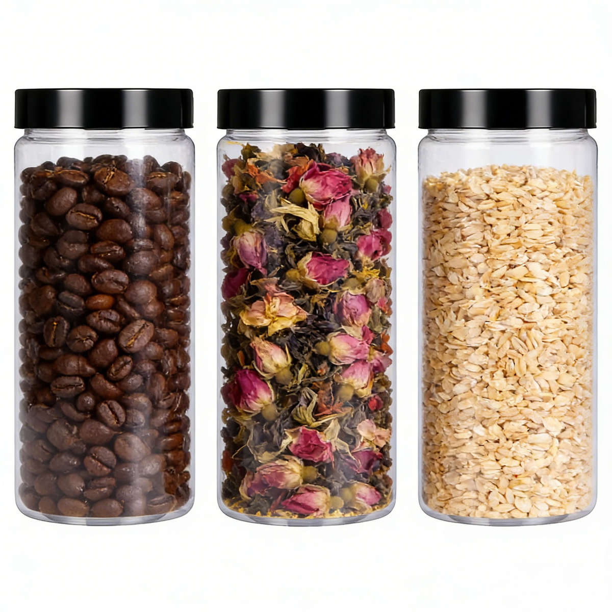 Sealed Jar Color Black Cover Quantity4 Pcs 2 Containers  2 Lids