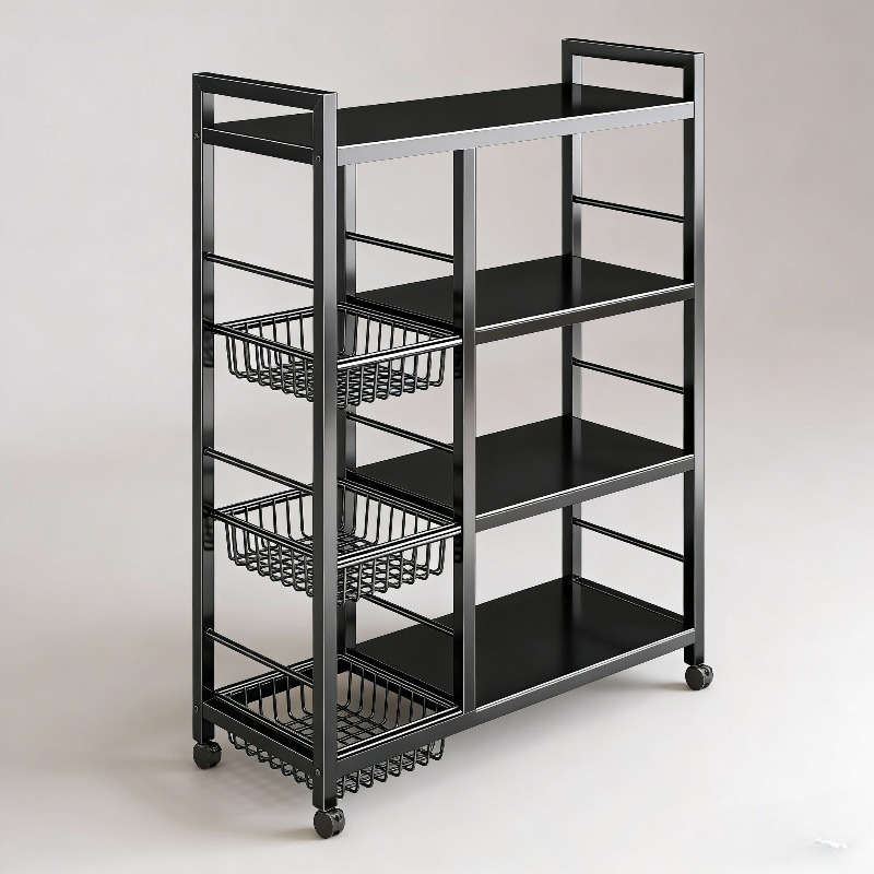 Bathroom Storage Rack Color Black Four Layers Three Nets Modelwrtmwreh1