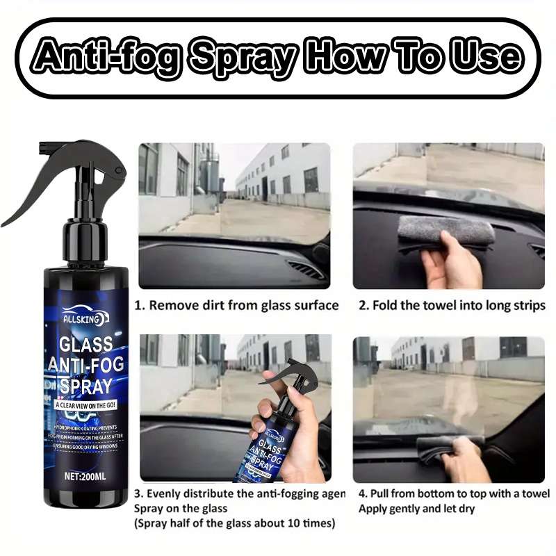 Waterproof Spray For Glass Capacity 200Ml Antifog Solution